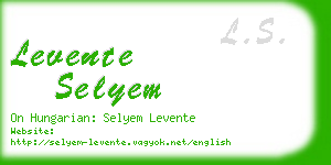 levente selyem business card